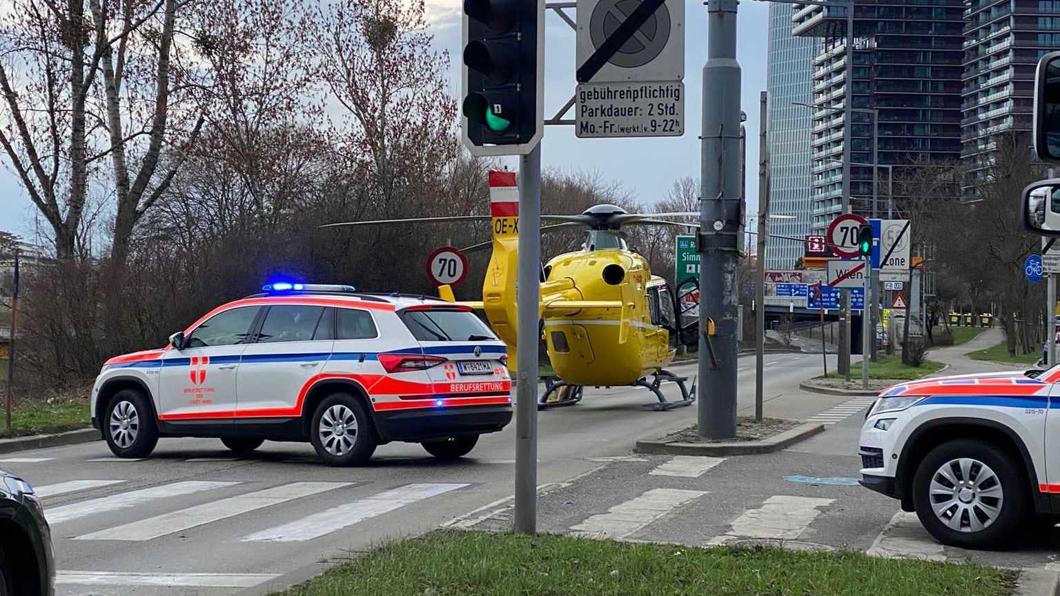Die Berufsrettung flog das schwerverletzte Opfer ins Spital.