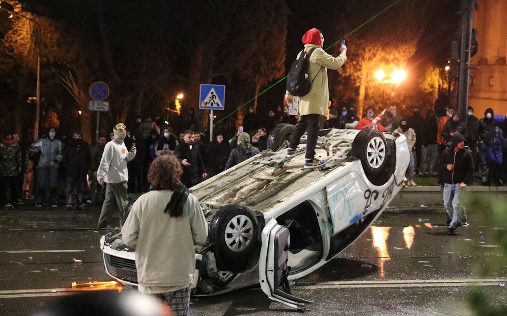 Am Dienstag und Mittwoch kam es in Georgien zu teils gewaltsamen Protesten gegen ein umstrittenes Gesetz.