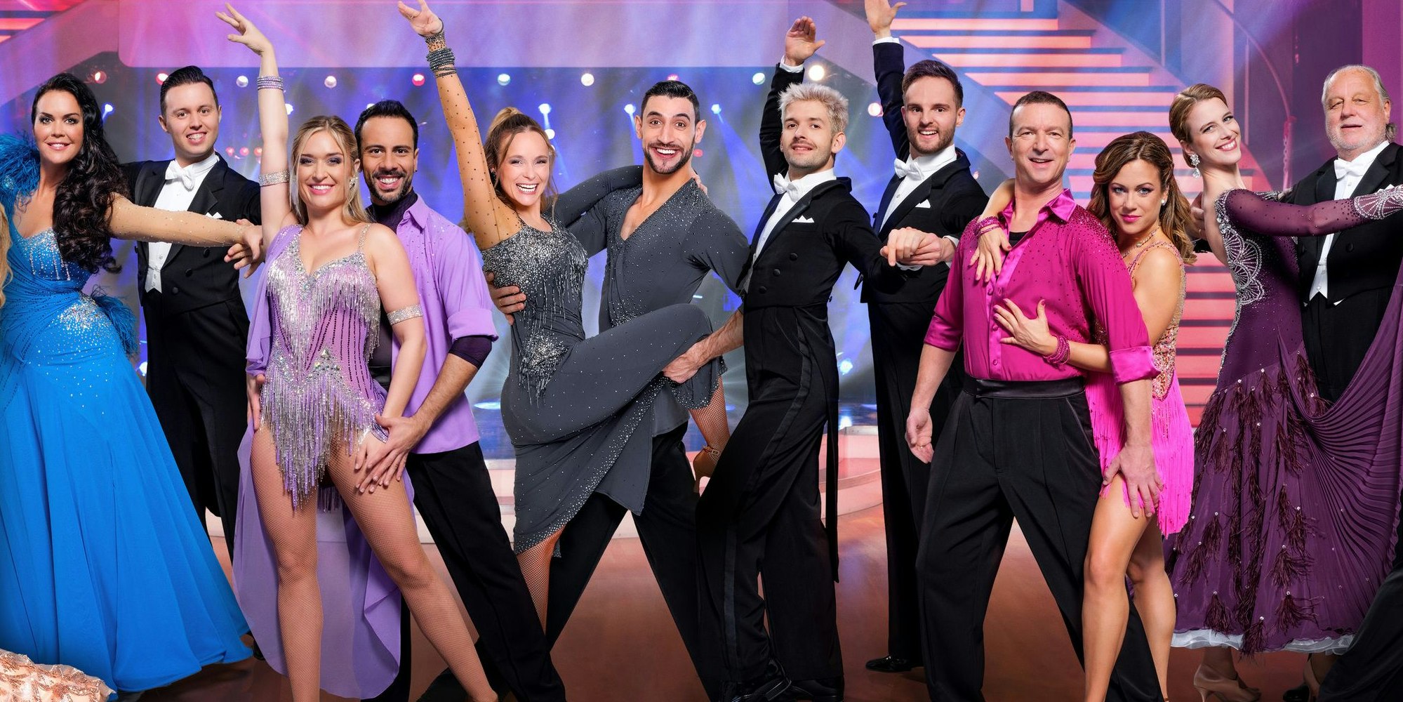 "Dancing Stars 2023", Parkett frei für die Dancing Stars. Österreichs erfolgreichstes Event-Format geht in die 15. Staffel! Zehn Prominente und deren Profi-Tanzpartner mussten bereits ein hartes Training absolvieren, um sich ab jetzt wöchentlich der dreiköpfigen Jury und dem Fernseh-Publikum zu präsentieren. In der ersten Show stellen die zehn Promis mit ihren Partnern ihr Talent mit je einem Solotanz unter Beweis.Im Bild: Omar Khir Alanam & Kati Kallus, Eveline Eselböck & Peter Erlbeck, Lilian Klebow & Florian Gschaider, Martina Reuter & Nikolaus Waltl, Corinna Kamper & Danilo Campisi, Missy May & Dimitar Stefanin, Michael Buchinger & Herbert Stanonik, Alexander Pointner & Manuela Stöckl, Hannes Kartnig & Catharina Malek, Lucas Fendrich & Lenka Pohoralek. - Veroeffentlichung fuer Pressezwecke honorarfrei ausschliesslich fuer die redaktionelle Berichterstattung in Zusammenhang mit Sendungen oder Veranstaltungen des ORF. Foto: ORF/Hans Leitner, Roman Zach-Kiesling, Montage: Gisela Jiresch. Andere Verwendung honorarpflichtig und nur nach schriftlicher Genehmigung der ORF-Fotoredaktion. Copyright: ORF, Hugo-Portisch-Gasse 1, A-1136 Wien, Tel. +43-(0)1-87878-13606