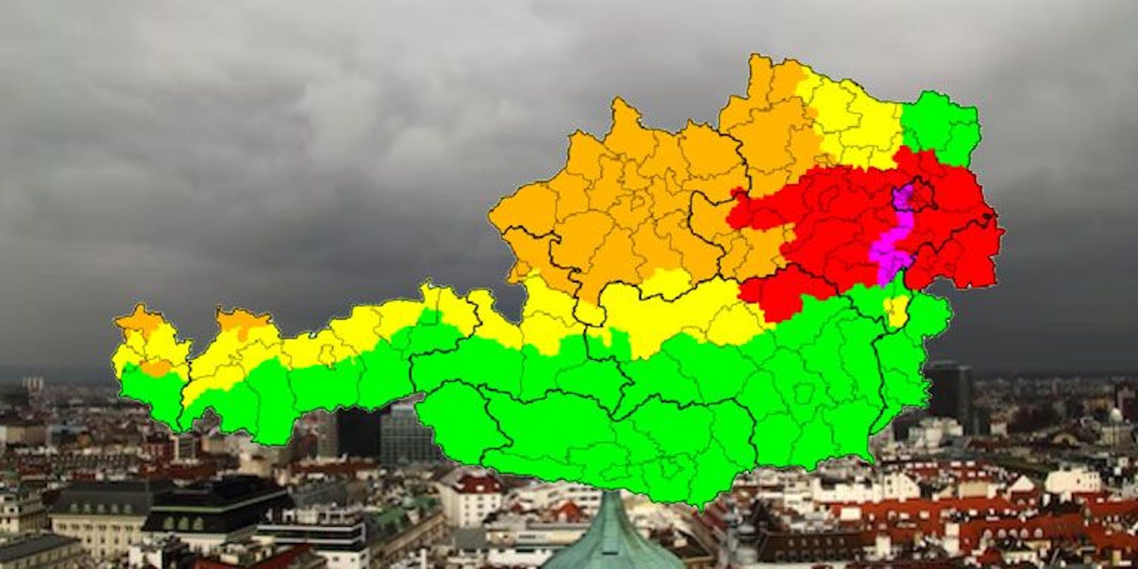 Höchste Unwetter-Warnung in Österreich