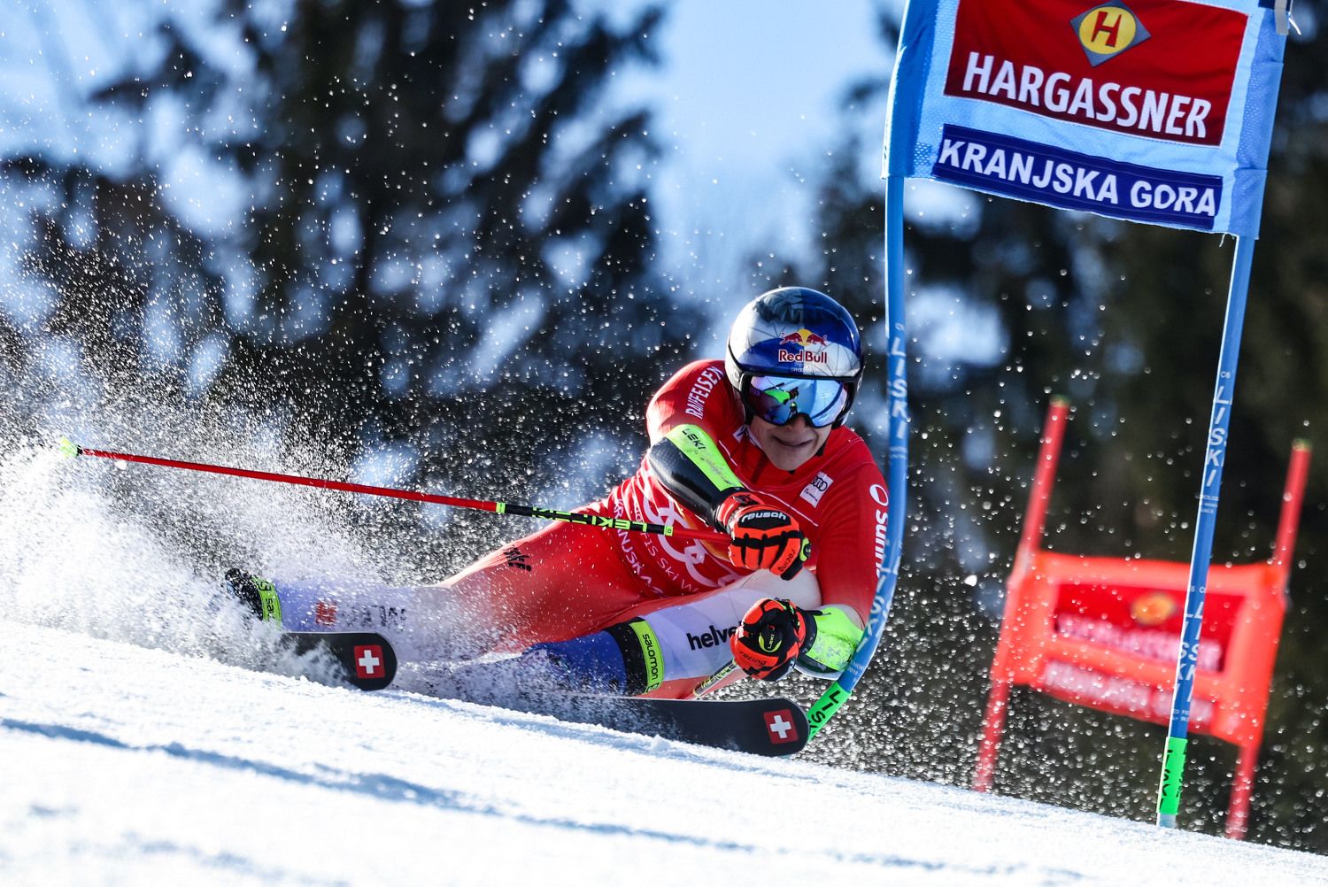 Marco Odermatt im Riesentorlauf von Kranjska Gora. 