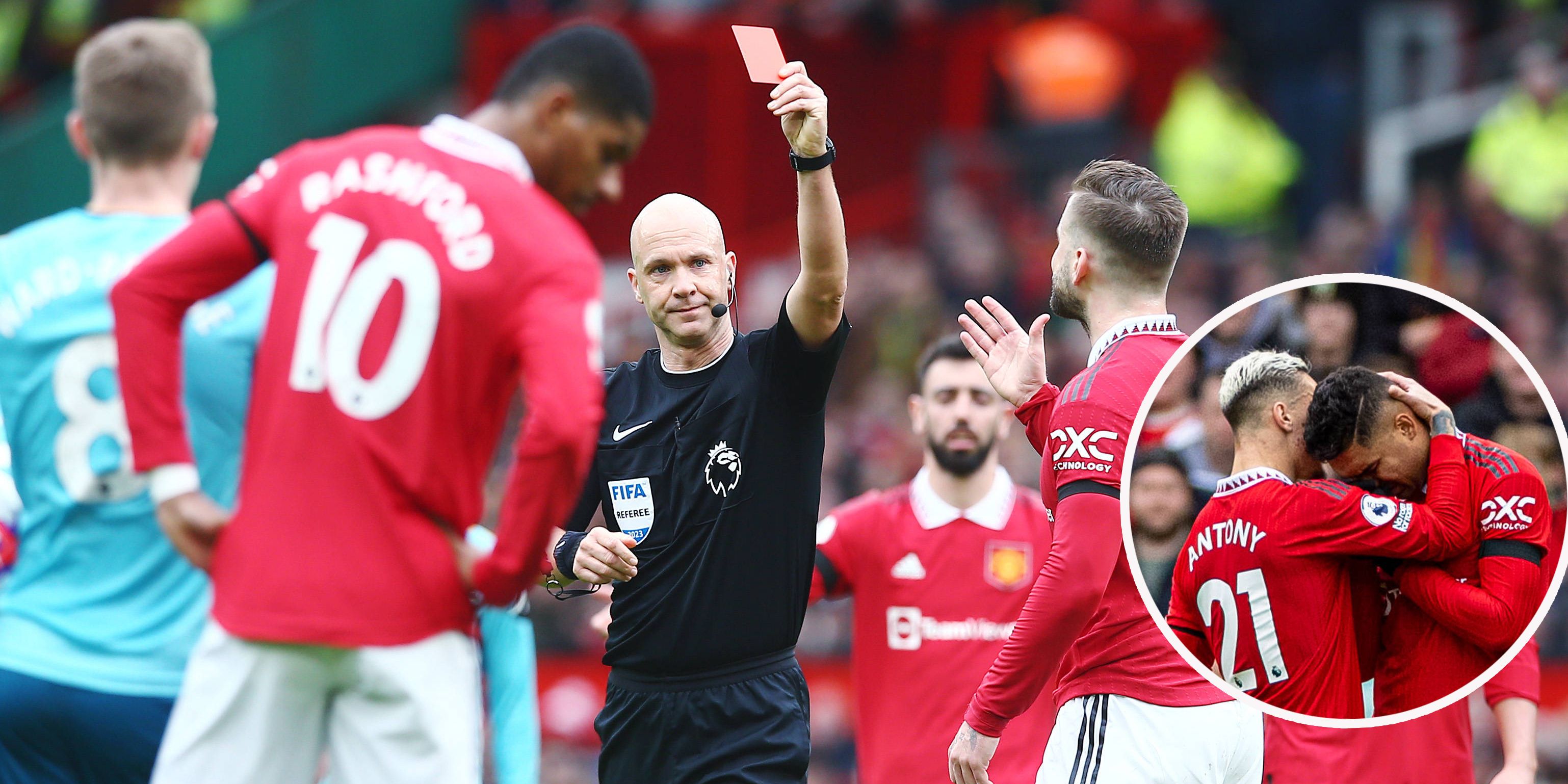 Schiri Anthony Taylor zeigt Rot, Casemiro fliegt vom Platz.