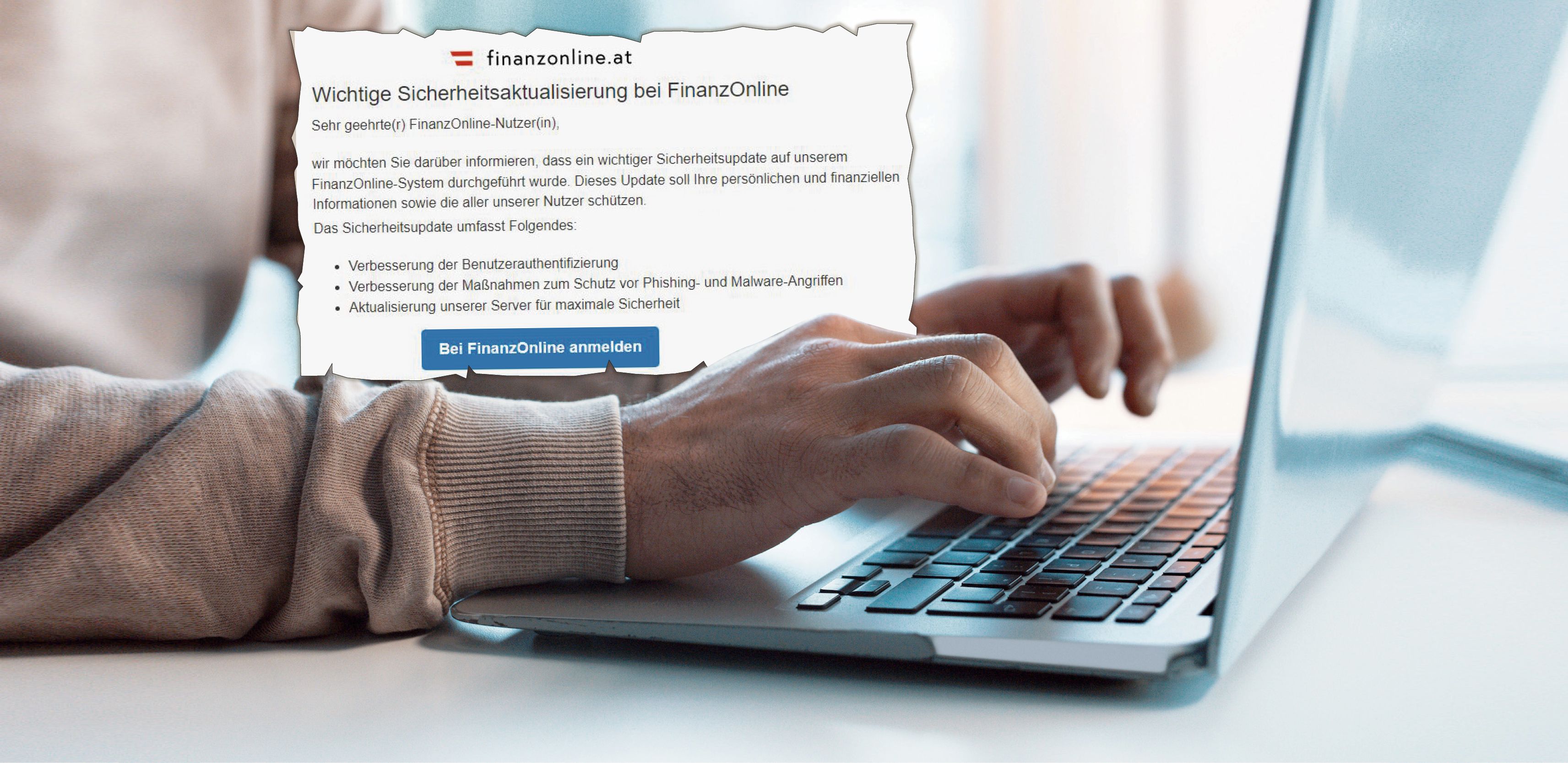 Oberösterreich – Vorsicht! Klick ja nicht auf dieses Mail vom Finanzamt