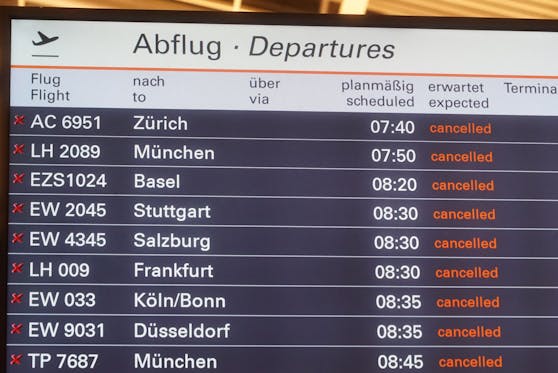 Ein 24-stündiger Warnstreik am Hamburger Flughafen legt auch die Flüge nach Salzburg lahm.