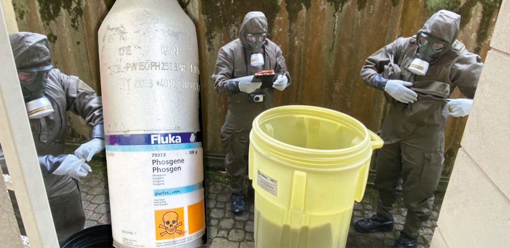 Die Kartuschen dürften das gefährliche Giftgas Phosgen enthalten. Das Bundesheer untersucht jetzt die Behälter.