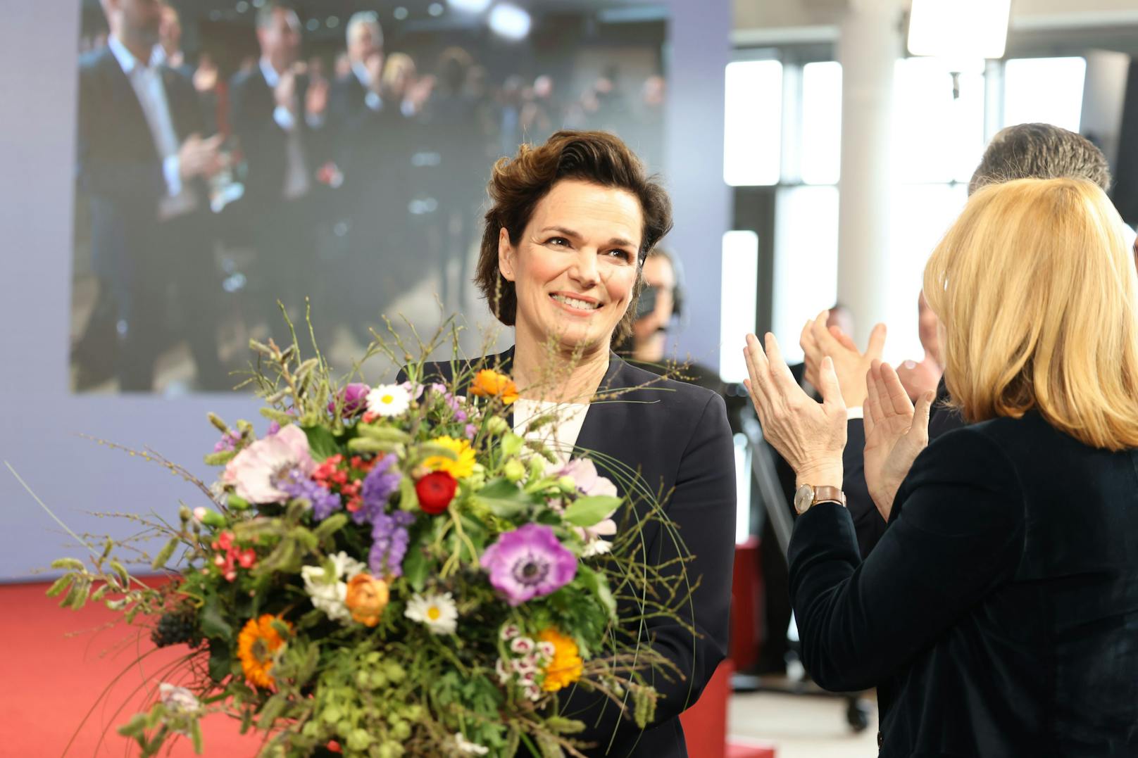 Pamela Rendi-Wagner bei der Tagung des Wiener SPÖ-Rathausklubs in Frauenkirchen im Burgenland am 14. März 2023.