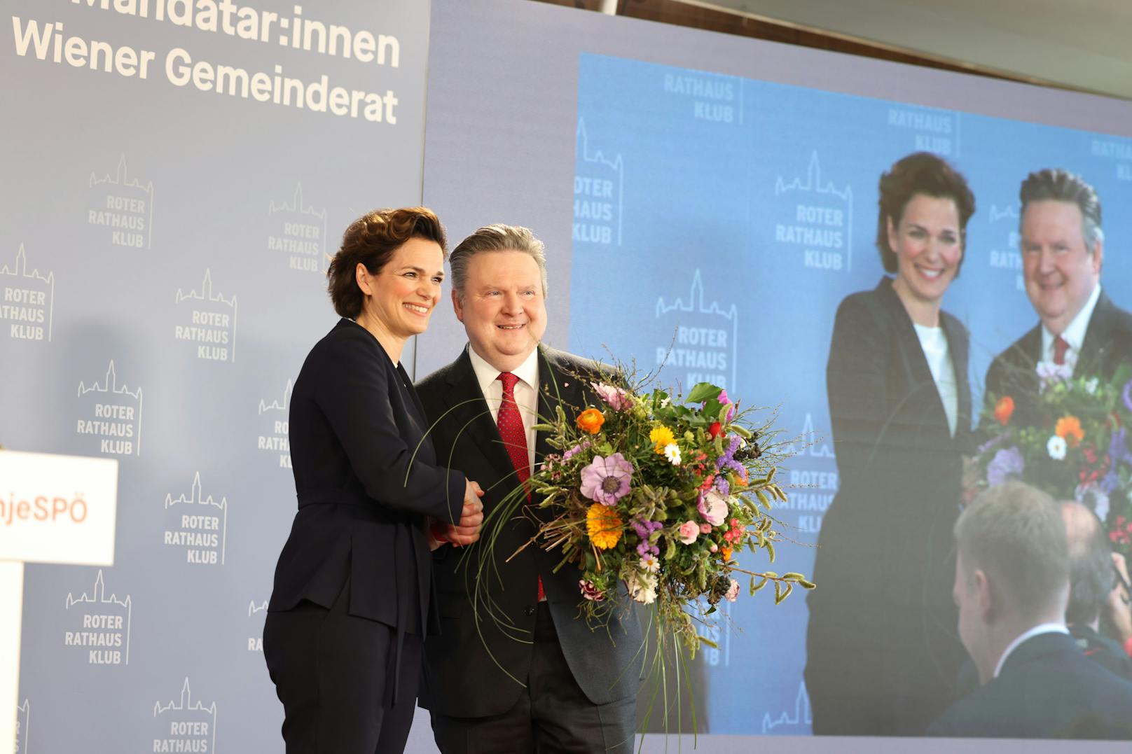 Pamela Rendi-Wagner bei der Tagung des Wiener SPÖ-Rathausklubs in Frauenkirchen im Burgenland am 14. März 2023.
