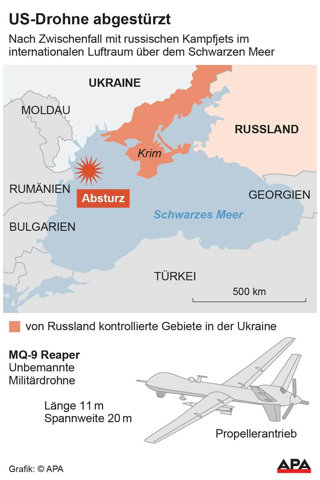 Über dem schwarzen Meer ist eine US-Drohne abgestürzt. 