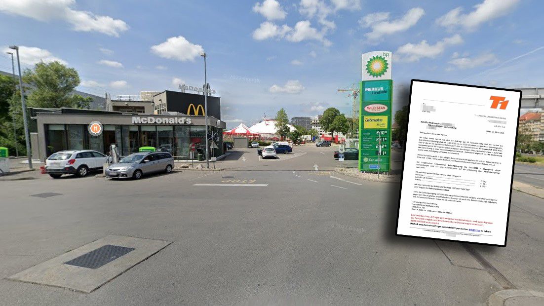 Wiener parkt bei Mäci-Filiale, muss 180€ Strafe brennen