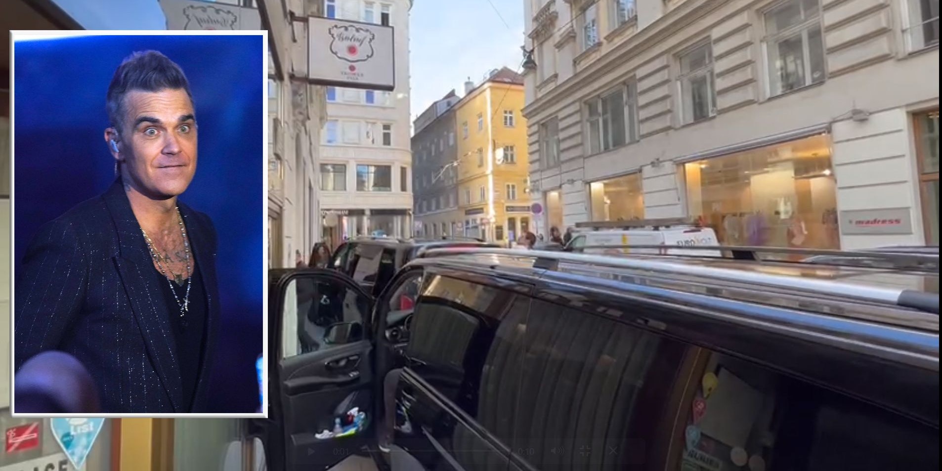 Robbie Williams versteckte sich sowohl vor der Presse als auch vor den Fans.
