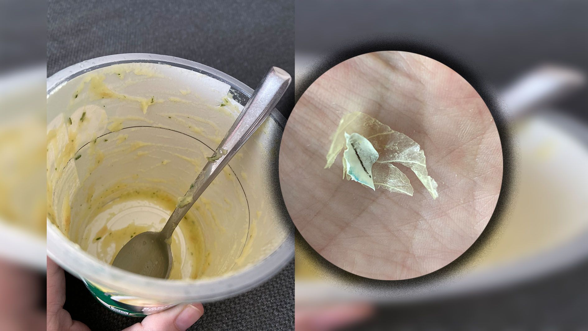 Anna erschreckte, als sie ein Stück Plastik in ihrem Essen fand. 