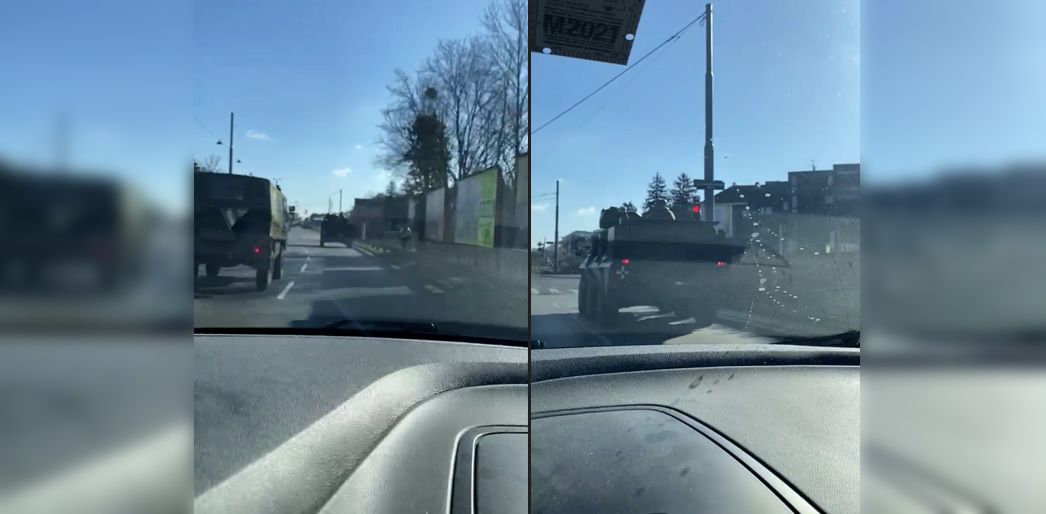 Schweres Militärgerät auf der Edelsinnstraße (Wien-Meidling)
