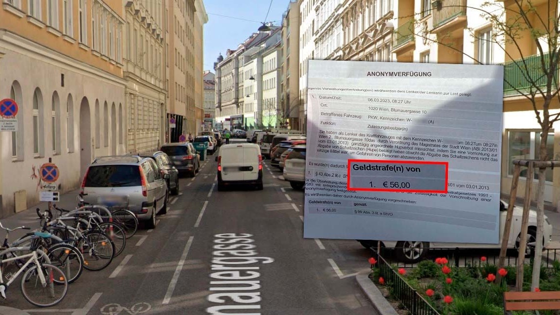 Der wütende Wiener hupte den Vordermann an – und muss jetzt tief in die Tasche greifen.