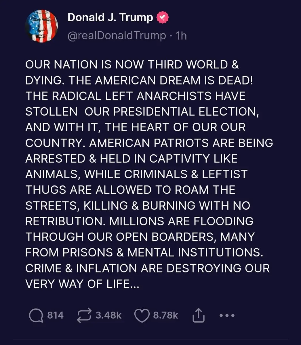 Donald Trumps Tirade auf seiner eigenen Social-Media-Plattform Truth Social. 