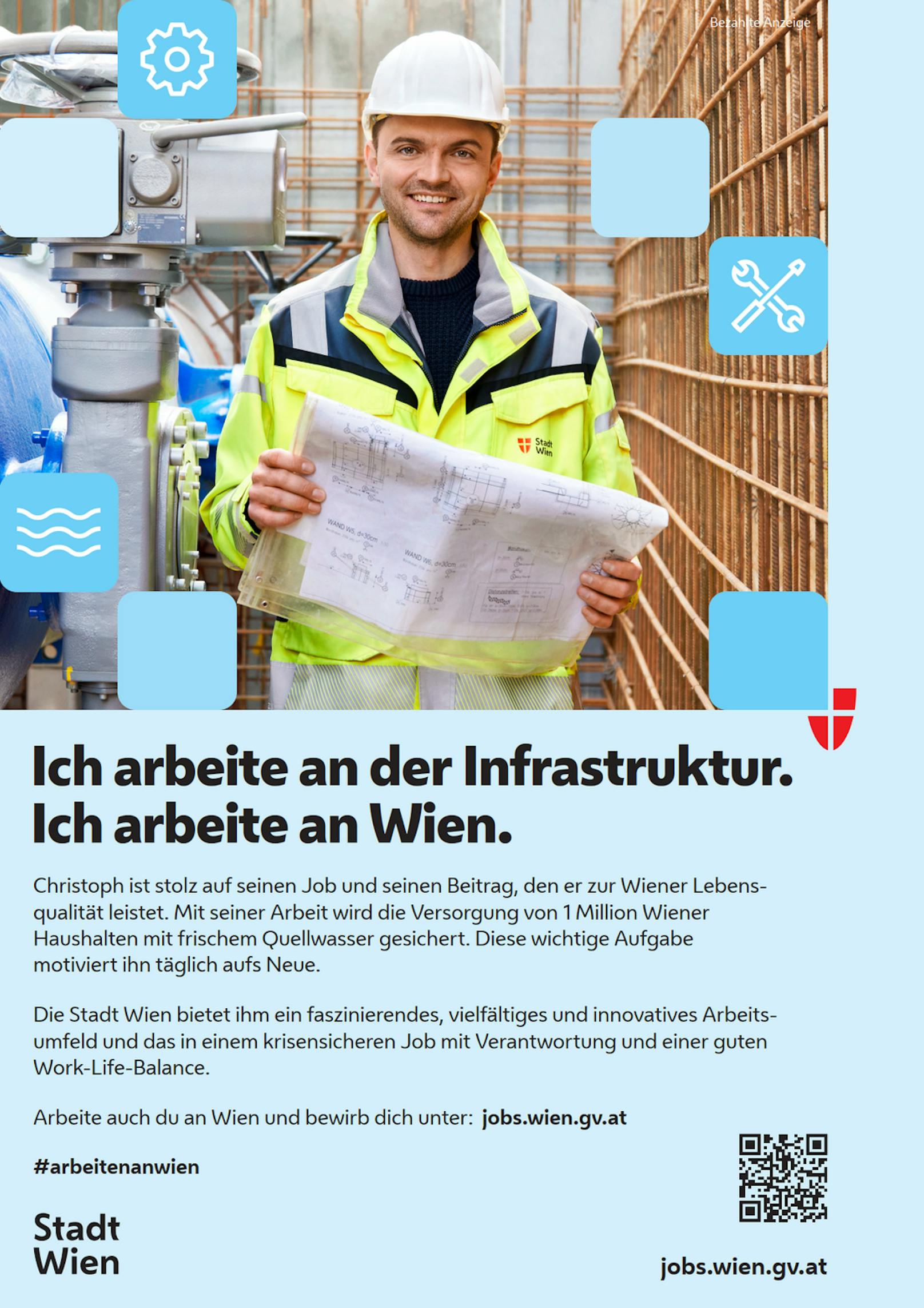 Auch im Bereich Infrastruktur sucht die Stadt Wien Mitarbeiter.