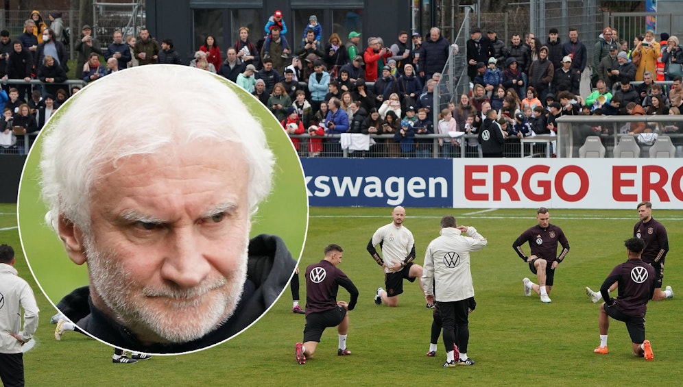 DFB-Direktor Völler hat Durst, die Fans fiebern beim Training mit