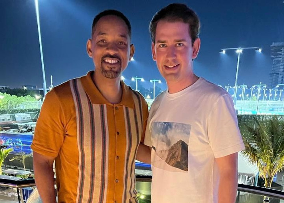 Sebastian Kurz traf beim GP in Dschidda Hollywood-Star Will Smith.