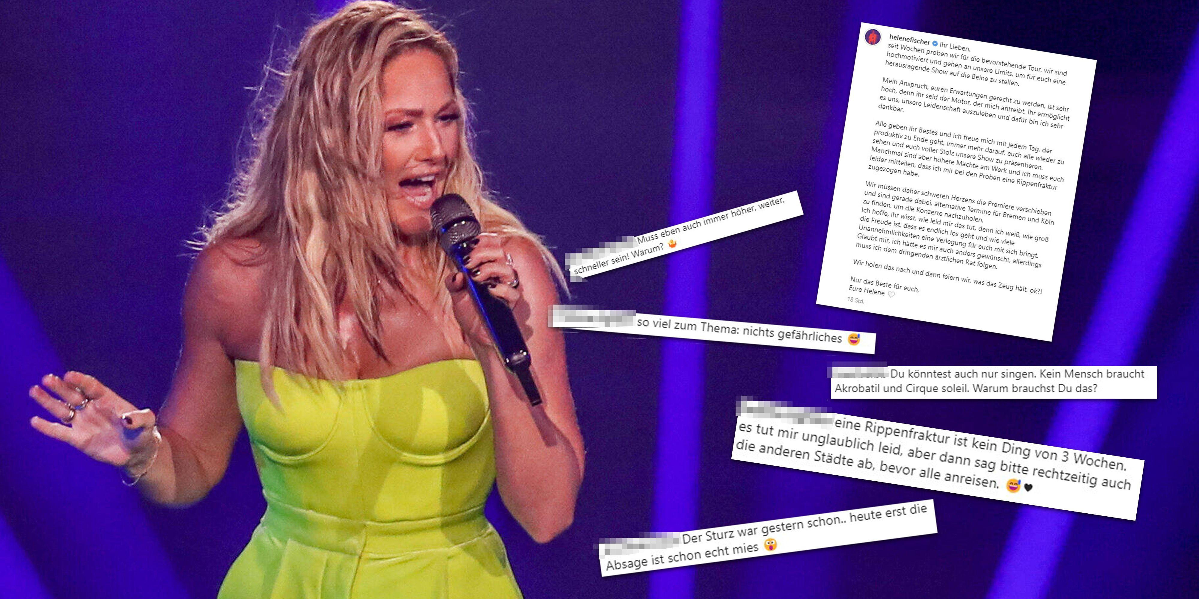 Für ihre Konzertabsage erhält Helene Fischer nicht nur Genesungswünsche.