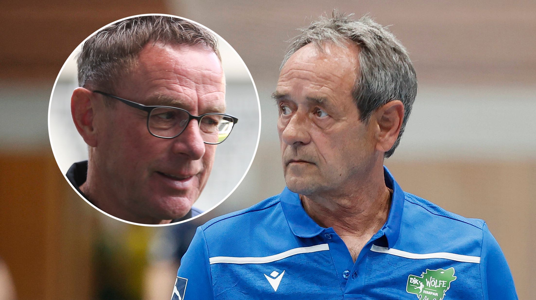 Ralf Rangnick (l.) trauert um seinen Mentor Rolf Brack
