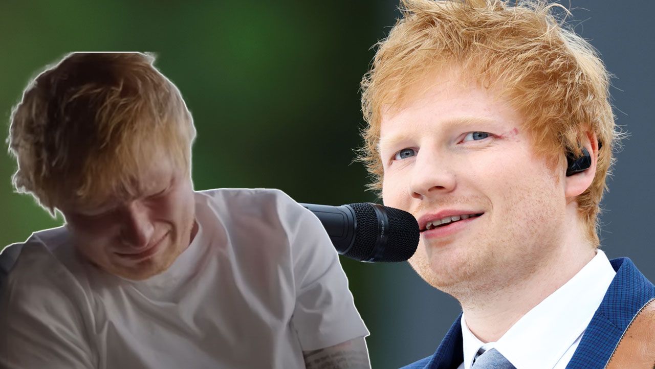 Ed Sheeran weint in seinem Auto.