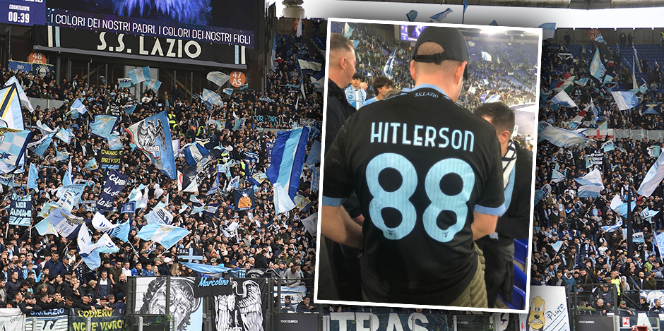 Ein Fan trägt ein "Hitlerson"-Trikot