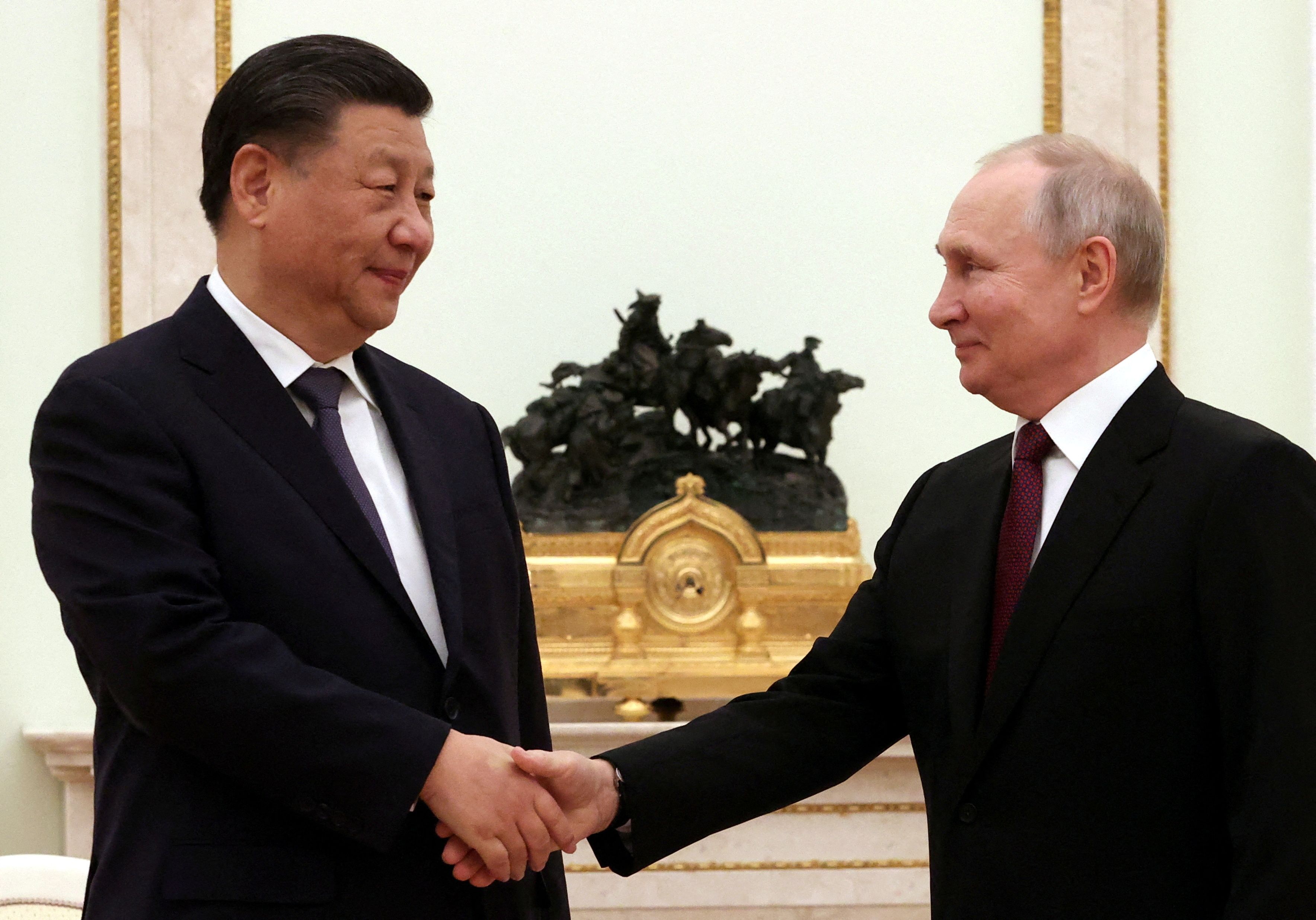 Wladimir Putin empfing Xi Jinping in Moskau.