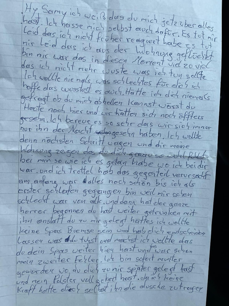 "Heute" wurde ein Brief des Angeklagten zugespielt ...