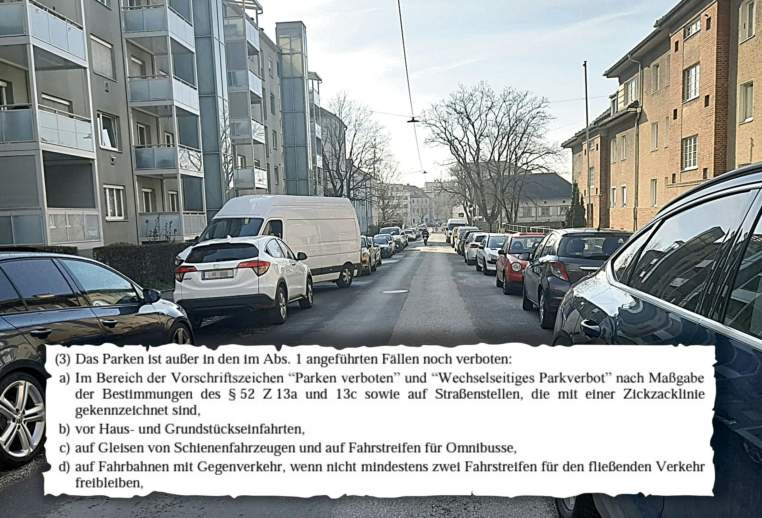 Parken Linz Restfahrbahnbreite