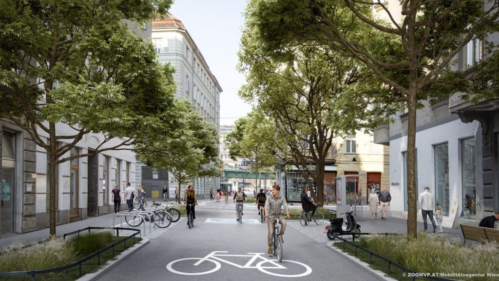 Fahrradstraße in der Pfeilgasse.