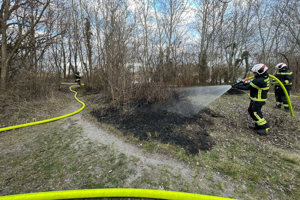 Die Feuerwehr bei den Löscharbeiten&nbsp;