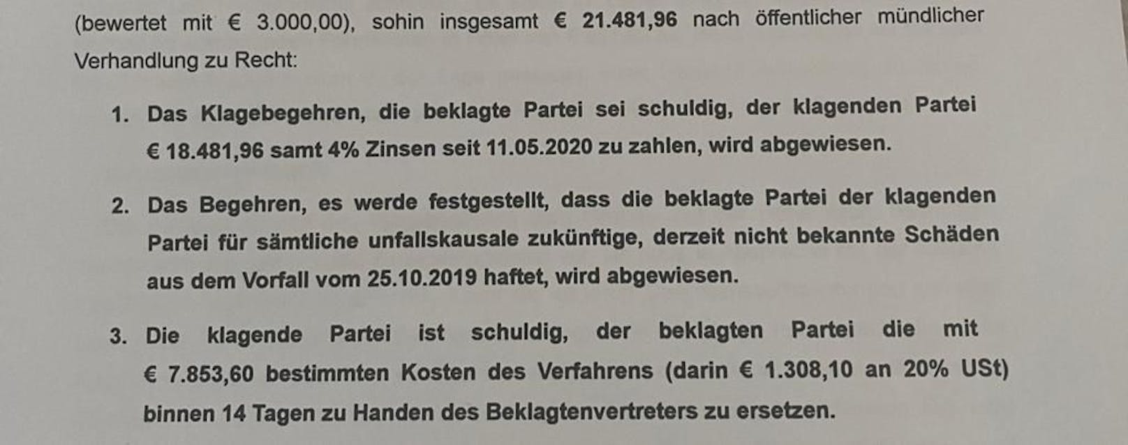 Die Klage wurde abgewiesen, die Klägerin muss fast 7.554 Euro Verfahrenskosten an die Beklagte zahlen.