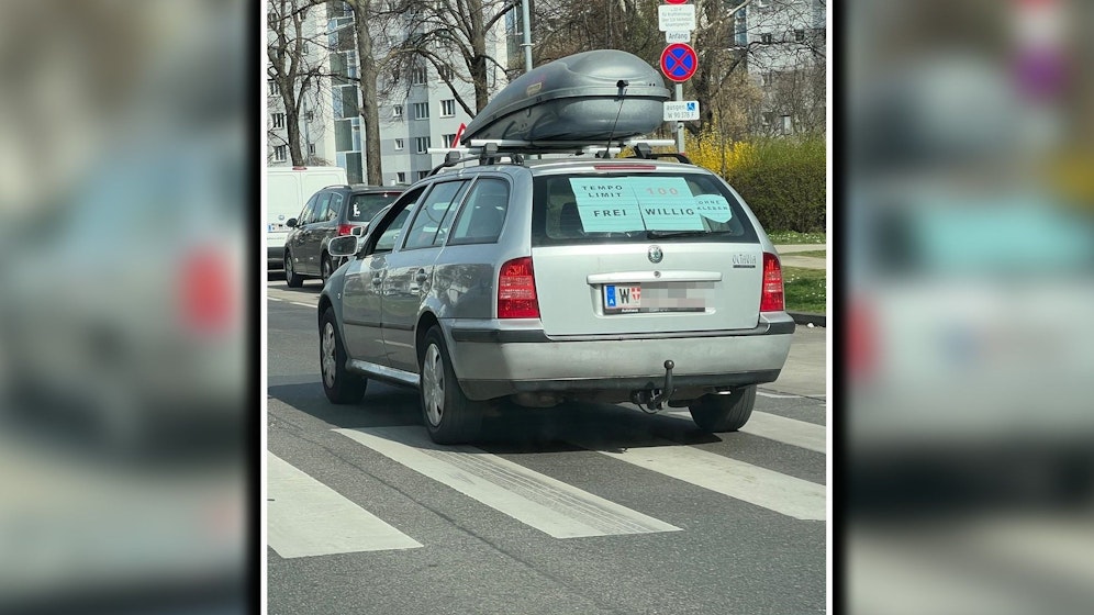 Nicht alle Autofahrer sind gegen ein Tempolimit 100, wie ein Pkw-Lenker aus Wien-Brigittenau beweist.
