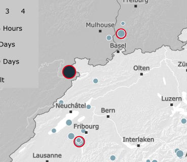 Das Erdbeben ereignete sich in der Nähe von Pruntrut.