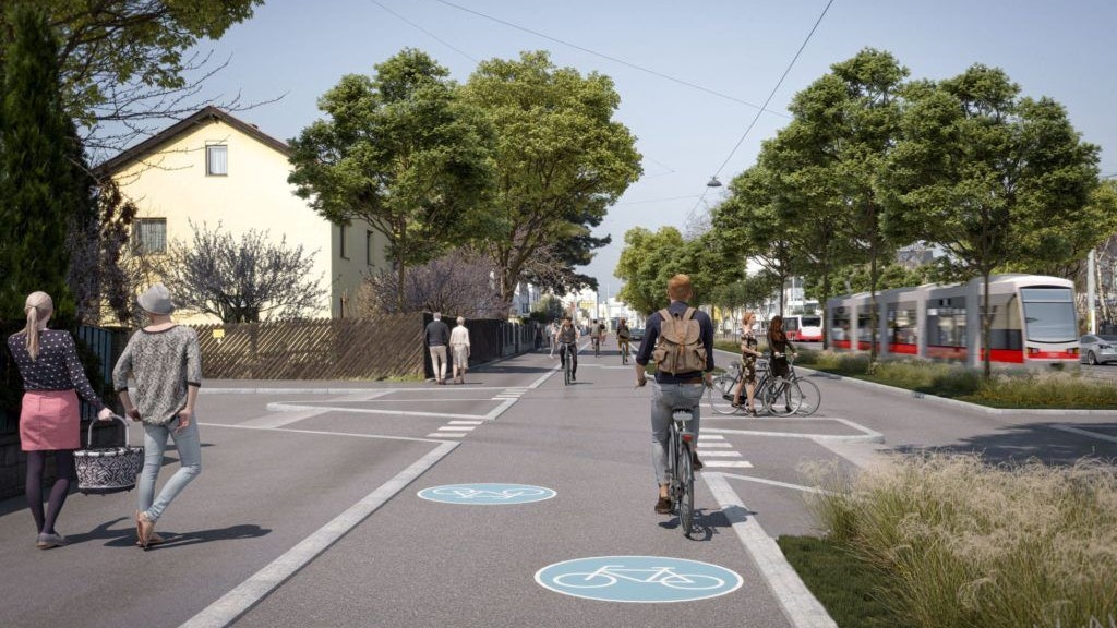 Erzherzog Karl Straße in der Wiener Donaustadt.