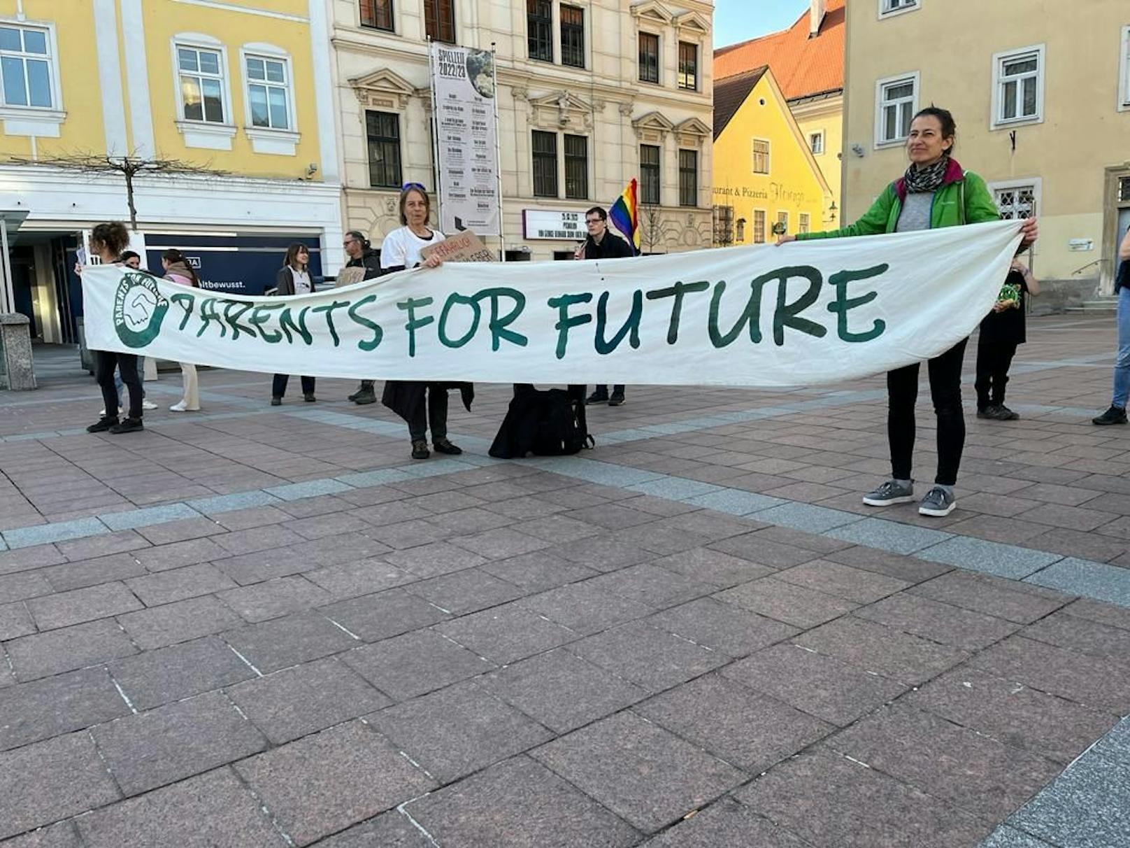 Aktivisten von Fridays For Future demonstrierten am Rathausplatz in St. Pölten