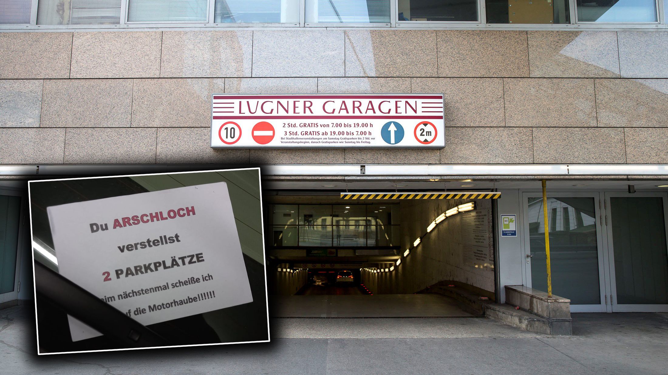 "Arschloch" – Wiener schreibt in Lugner-Garage Wut-Brief