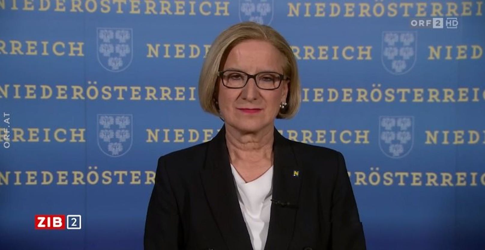 Niederösterreichs Landeshauptfrau Johanna Mikl-Leitner nahm in der ORF-"ZIB2" zur Mini-Zustimmung Stellung.