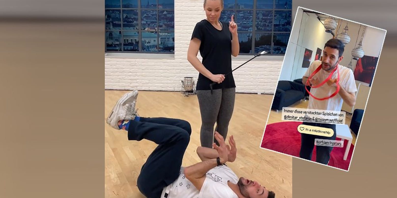 Missy May und Dimitar Stefanin haben Spaß beim Training. 