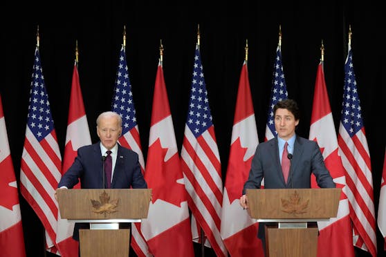 US-Präsident Joe Biden und Kanadas Premierminister Justin Trudeau wollen künftig wieder stärker zusammenarbeiten. (24. März 2023)&nbsp;