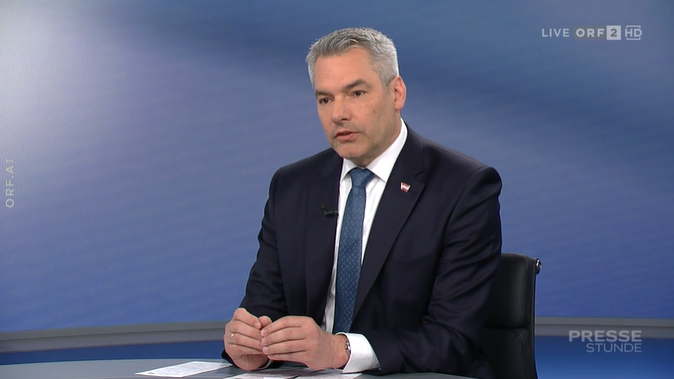 Nehammer zeigte sich in der Pressestunde überzeugt davon, dass der Plan rechtskonform sei.