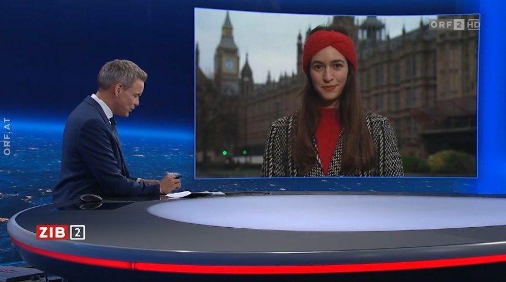 Radikalisierungs- und Extremismusforscherin Julia Ebner war am Sonntag aus London ins ZIB2-Studio zu Martin Thür zugeschaltet. 