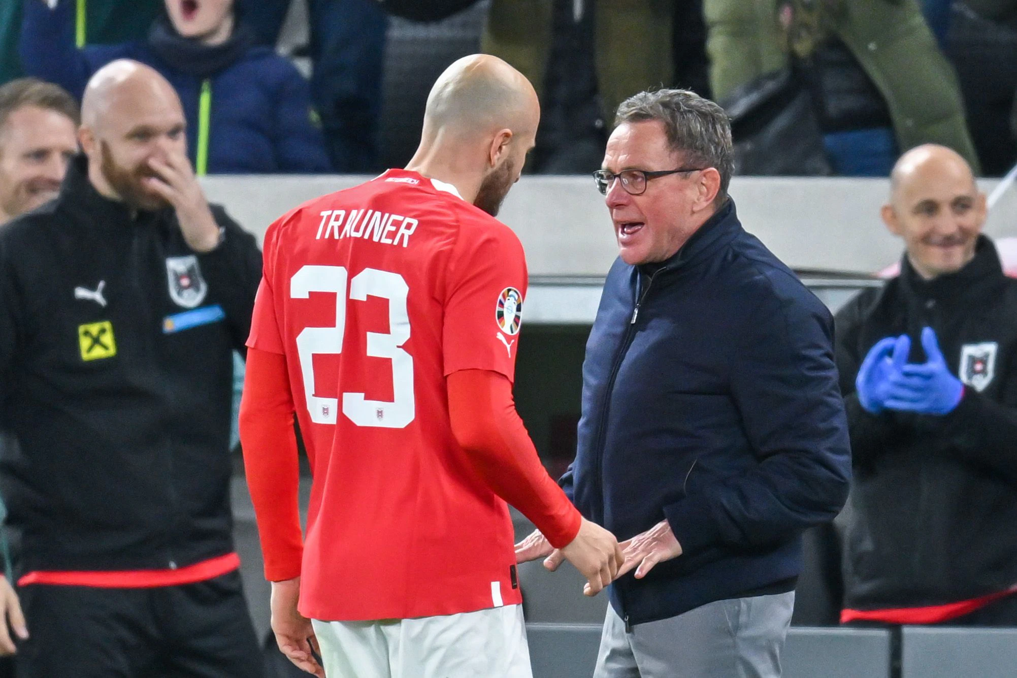 Ralf Rangnick mit Gernot Trauner
