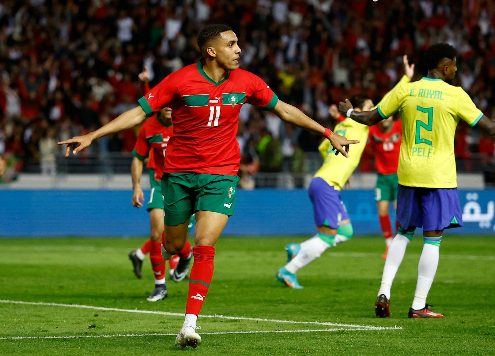 Marokko jubelt gegen Brasilien.