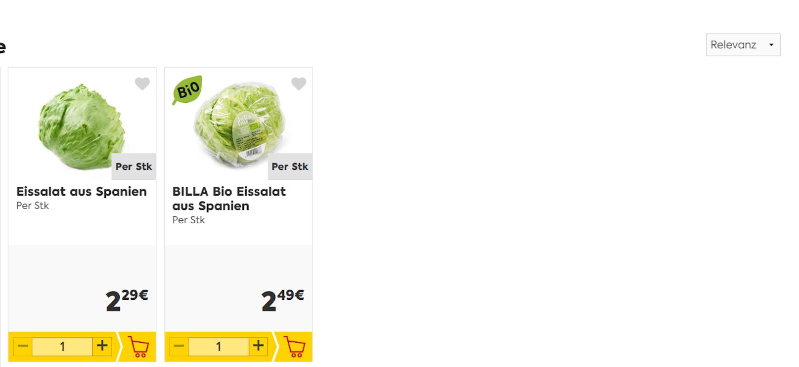 ...kostet Eisberg-Salat jetzt 2,29 Euro.