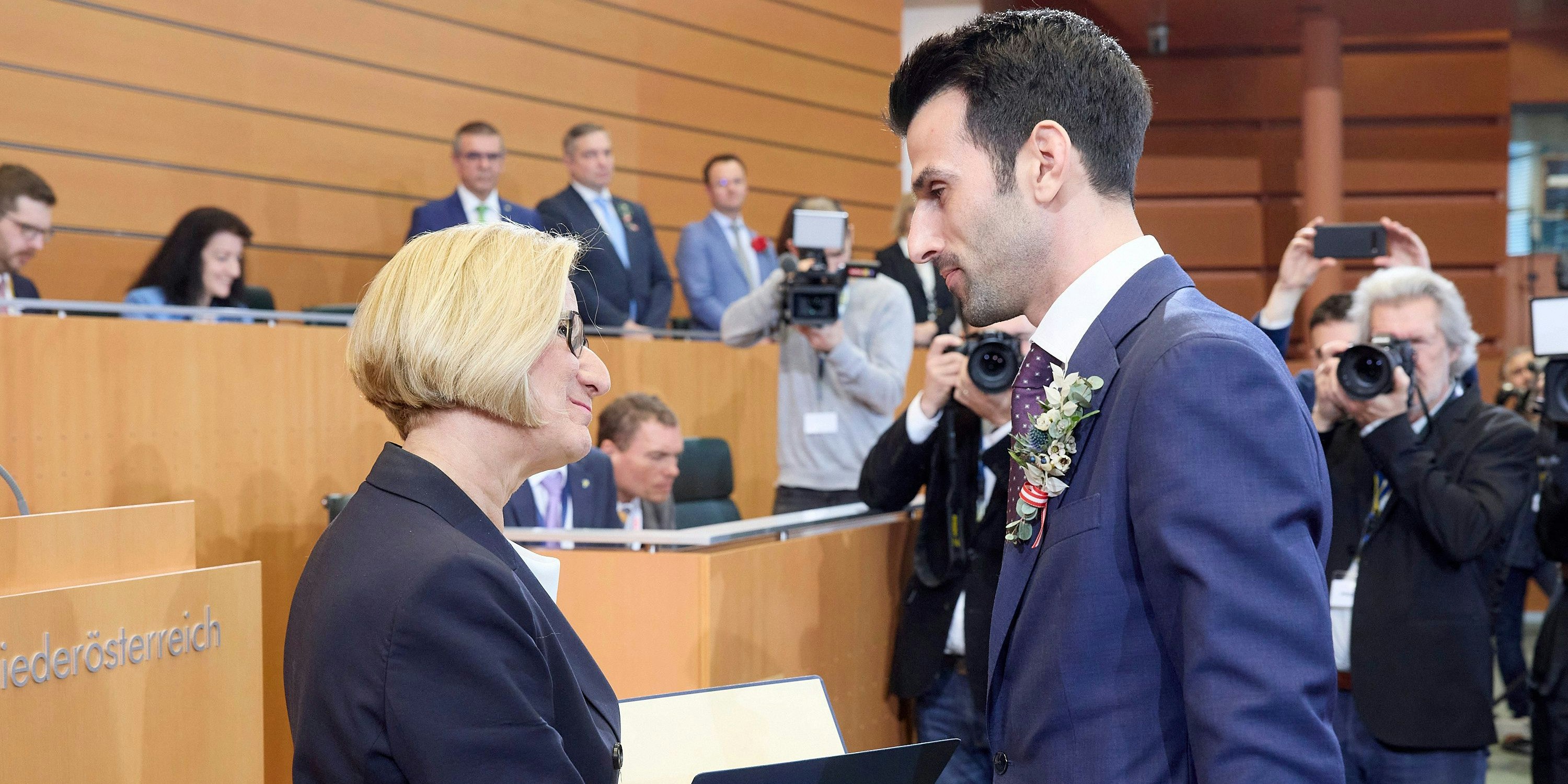 Mikl mit Koalitionspartner Landbauer