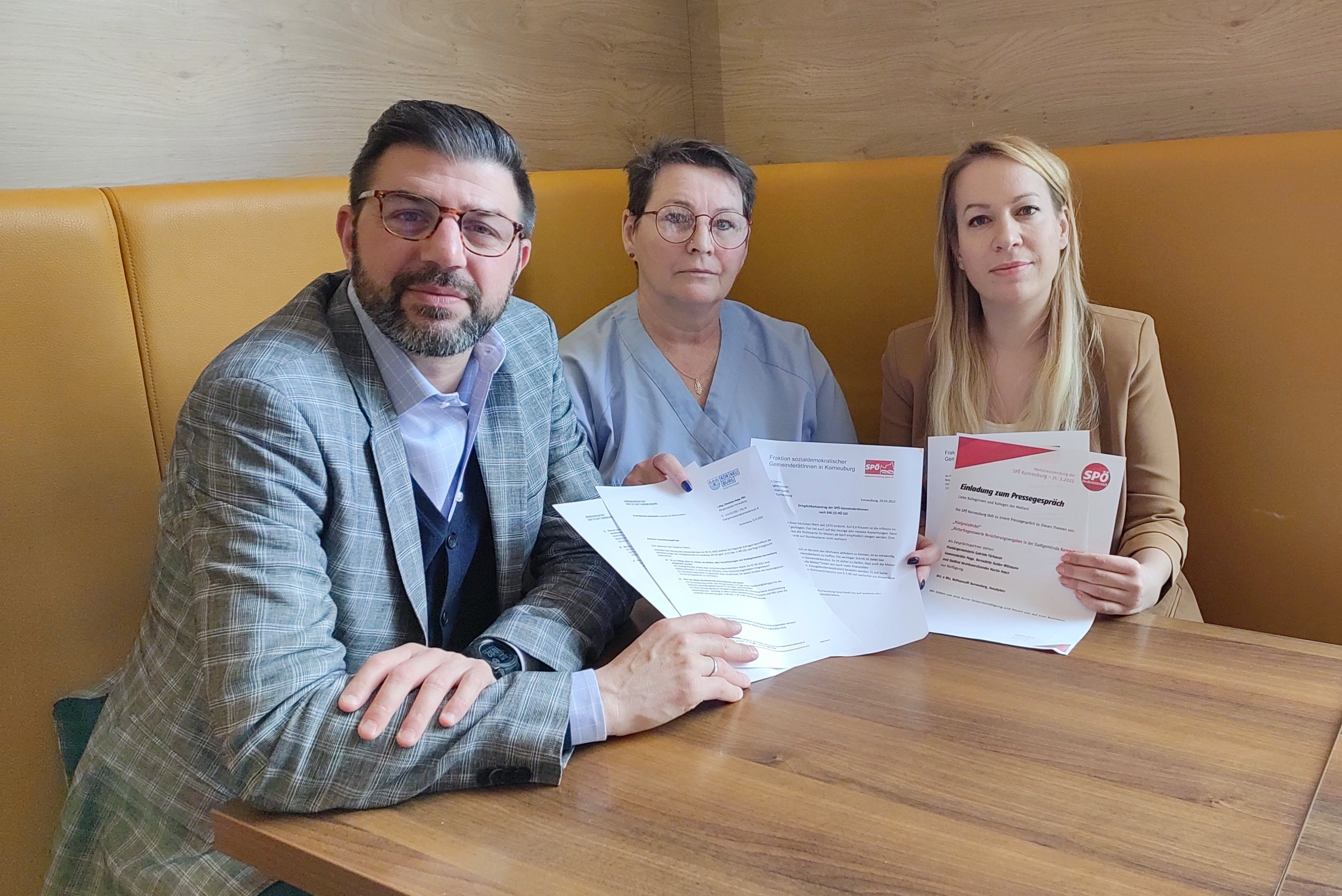 Die SPÖ Korneuburg kämpft für Mietpreisdeckel: Peterl, Fürhauser und Haider-Wittmann