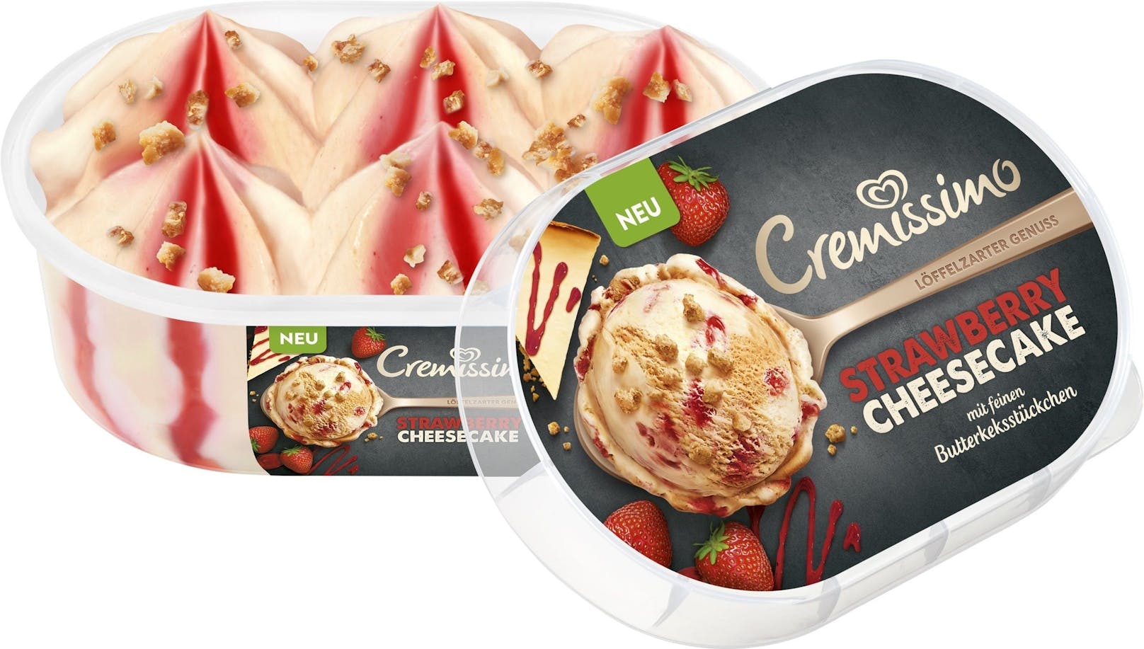 Neue Eis-Kreation Cremissimo Strawberry Cheesecake