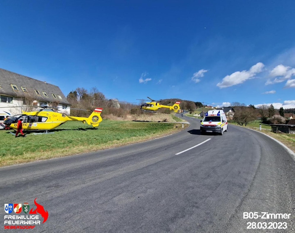 Am Dienstag mussten gleich zwei Notarzthubschrauber nach Sebersdorf ausrücken.