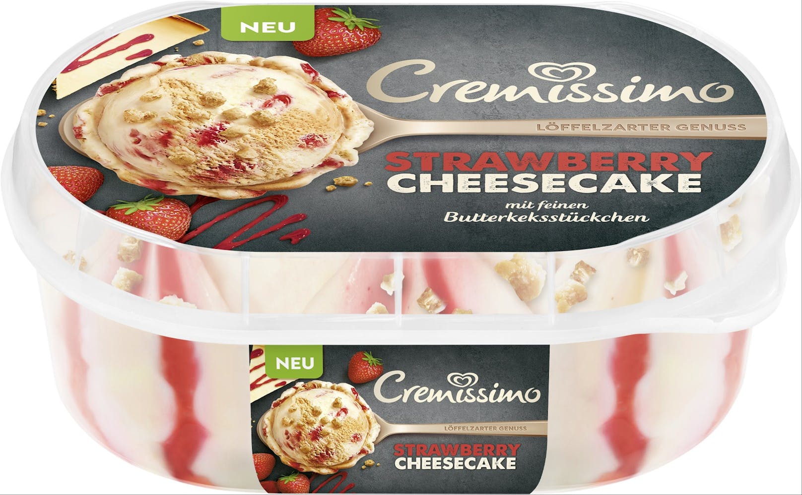 Neue Eis-Kreation Cremissimo Strawberry Cheesecake