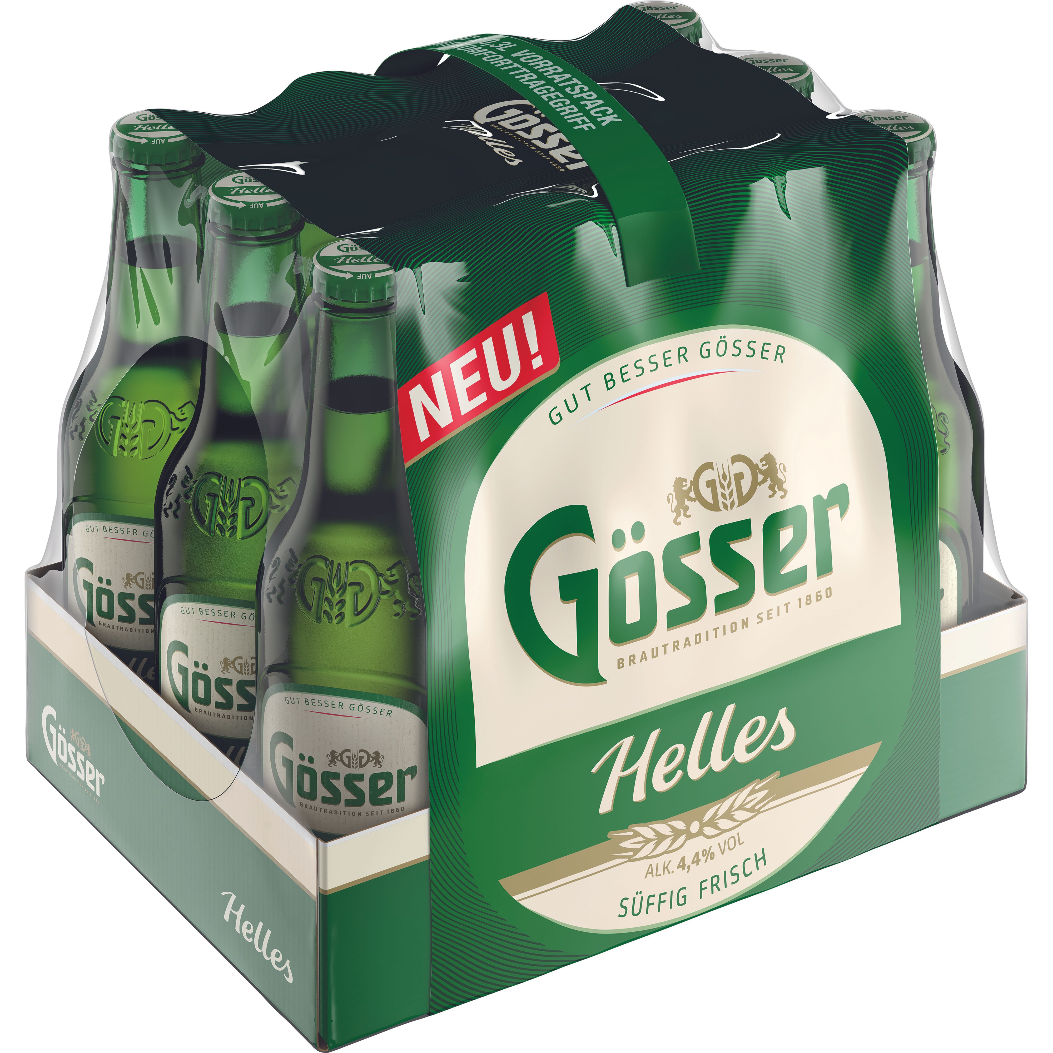 GÖSSER Bierkrüge Augenkanne – Set Mit 6 Stück à 0,3 Liter, Original Gösser Design